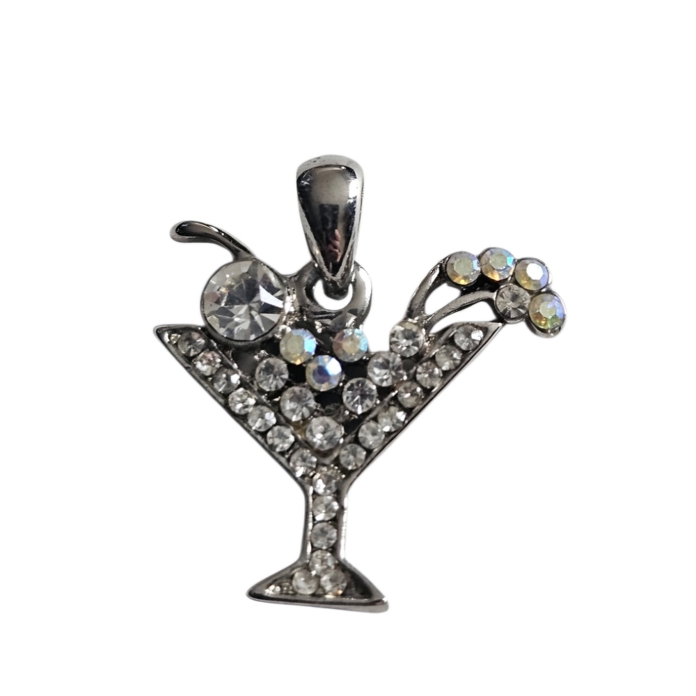 Elegant Silver Cocktail Pendant